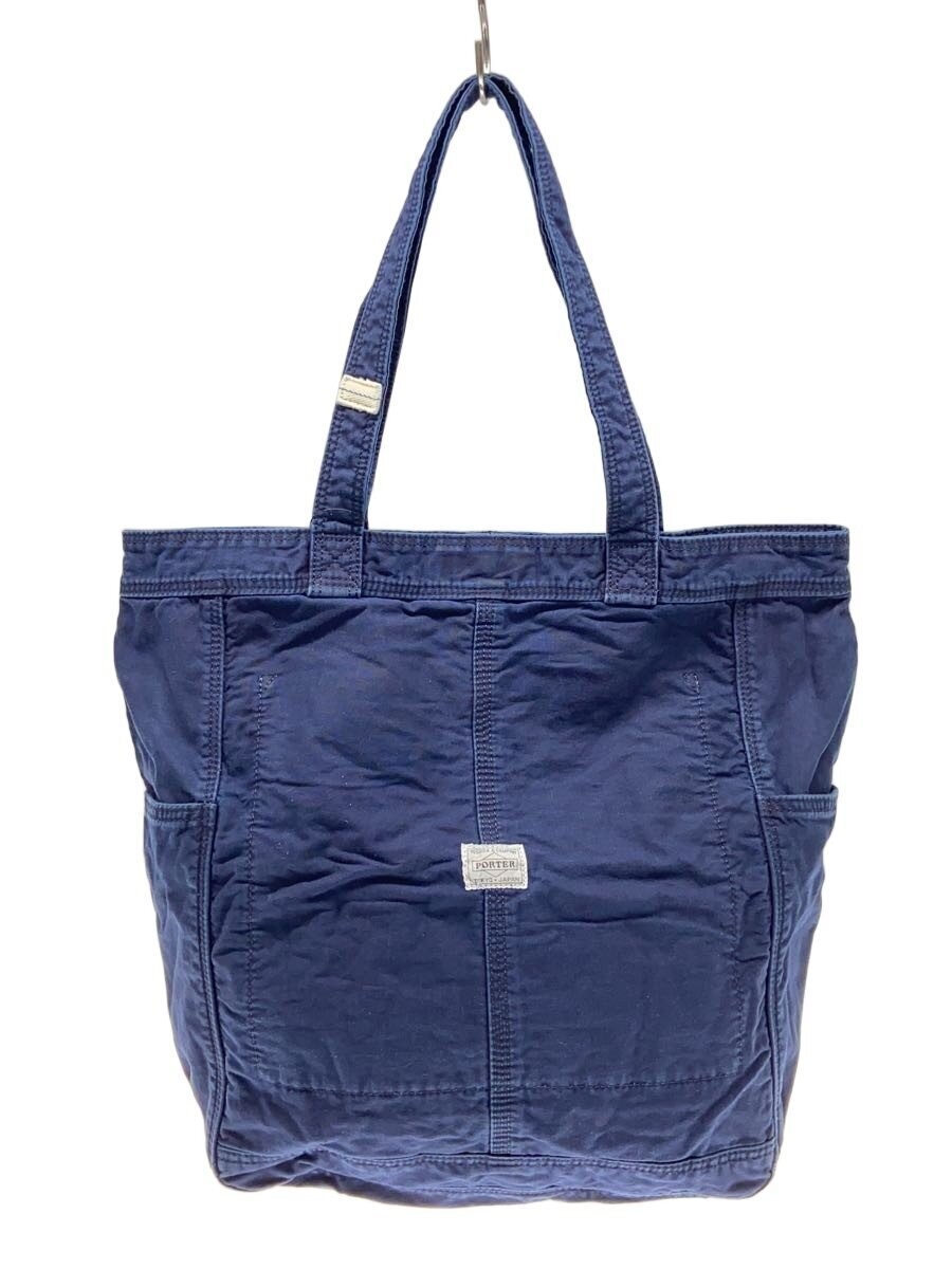 Authentic PORTER Deep Blue Navy Tote Bag 14cm Depth 37cm Height Adjustable Width
