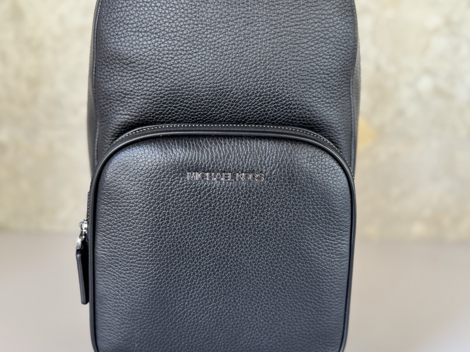 MICHAEL KORS COOPER COMMUTER SLING PACK LEATHER BACKPACK BLACK