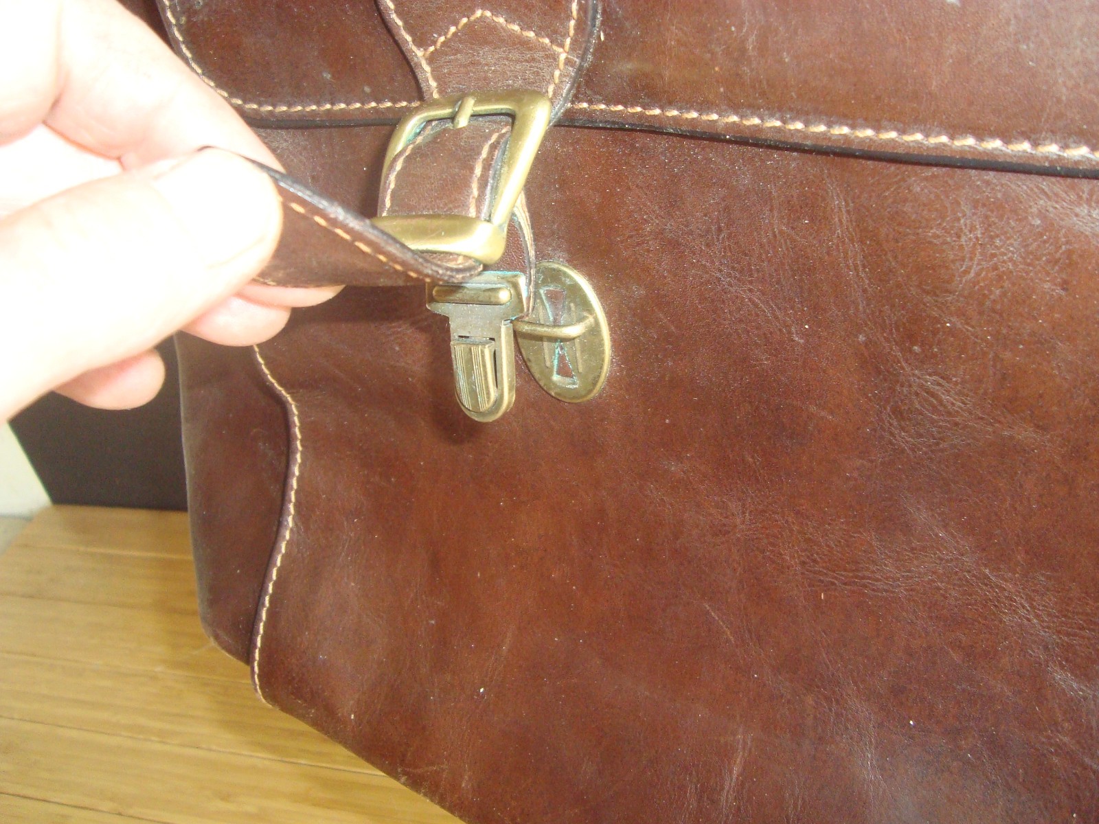 Rage Vtg Robe Di Firenze Handmade Genuine Italian Leather Briefcase Bag