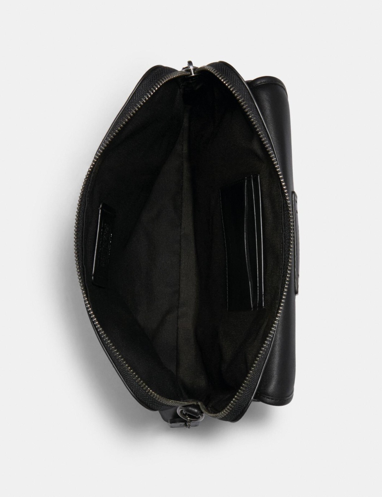 Coach 2812 Men Unisex Ranger Zip Leather Pouch Wrist Strap Black