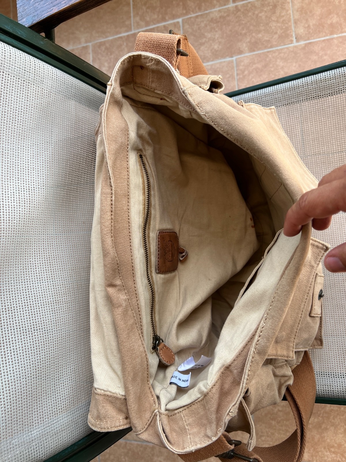 TIMBERLAND Messenger Shoulder Bag Colonial Cotton Leather Legend 554