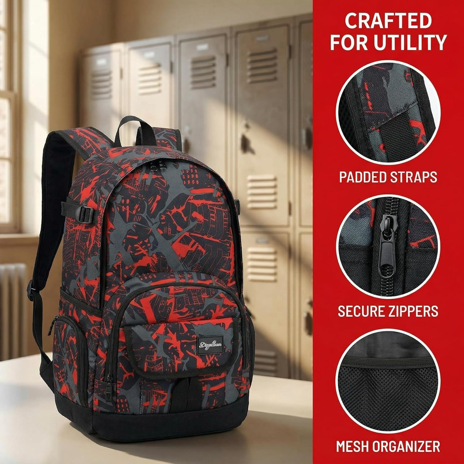 School Backpack Travel Bag for Men & Women Lightweight College Back Pack with La