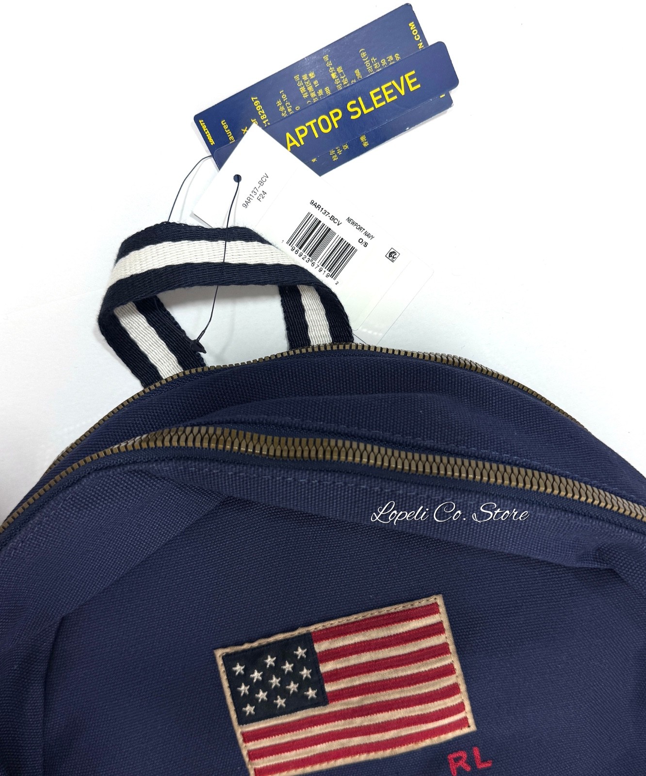 Polo Ralph Lauren USA Flag Backpack Newport Navy Nylon Adult Size