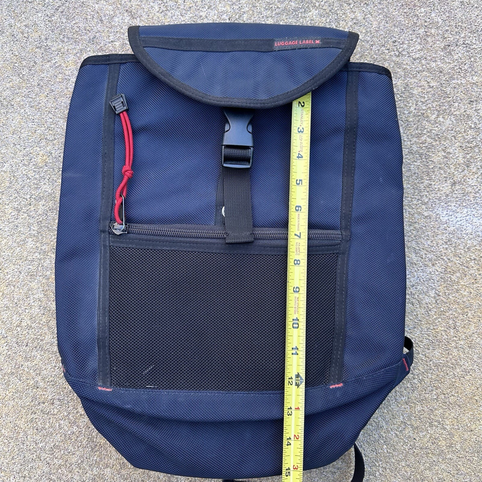 Luggage Label Japan Small Compact Navy Blue Backpack 13” X 13” X 4”