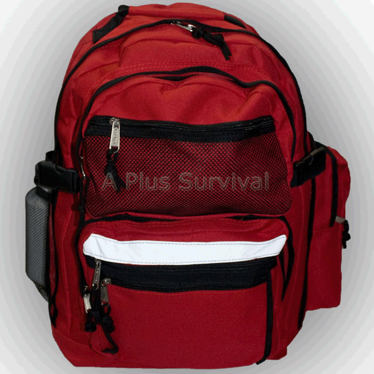 10 Pack of Red 19 Inch Backpack 8 Pockets School Emergency Survival Bug Out Kits