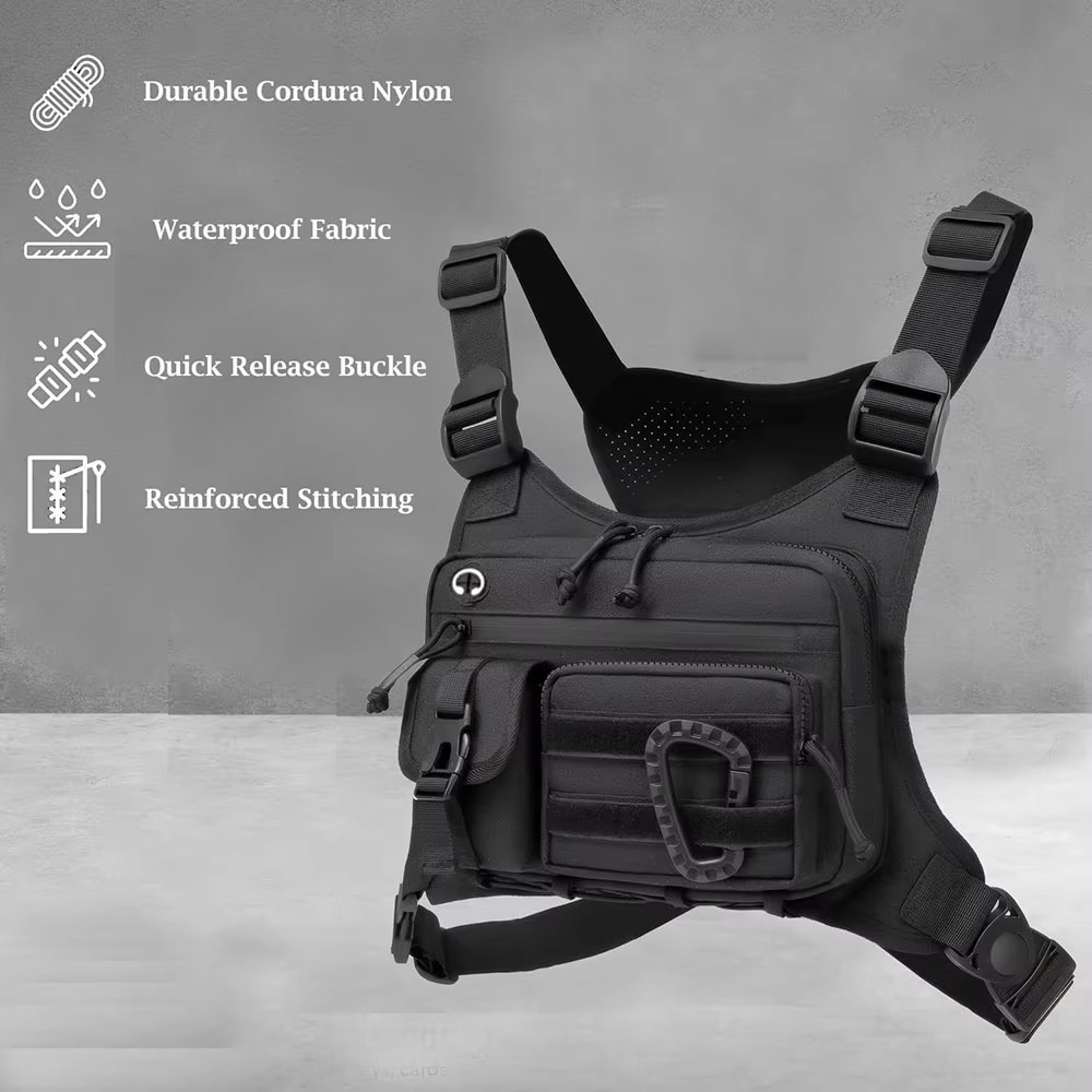 Tactical Chest Pack Men EDC Waterproof Anti-Theft Vest Outdoor Cycling Running