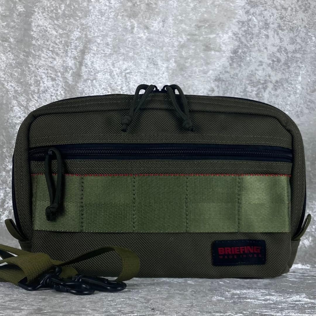 BRIEFING Viper Crossbody Bag 16cm Olive 1050D Ballistic Nylon Near Mint