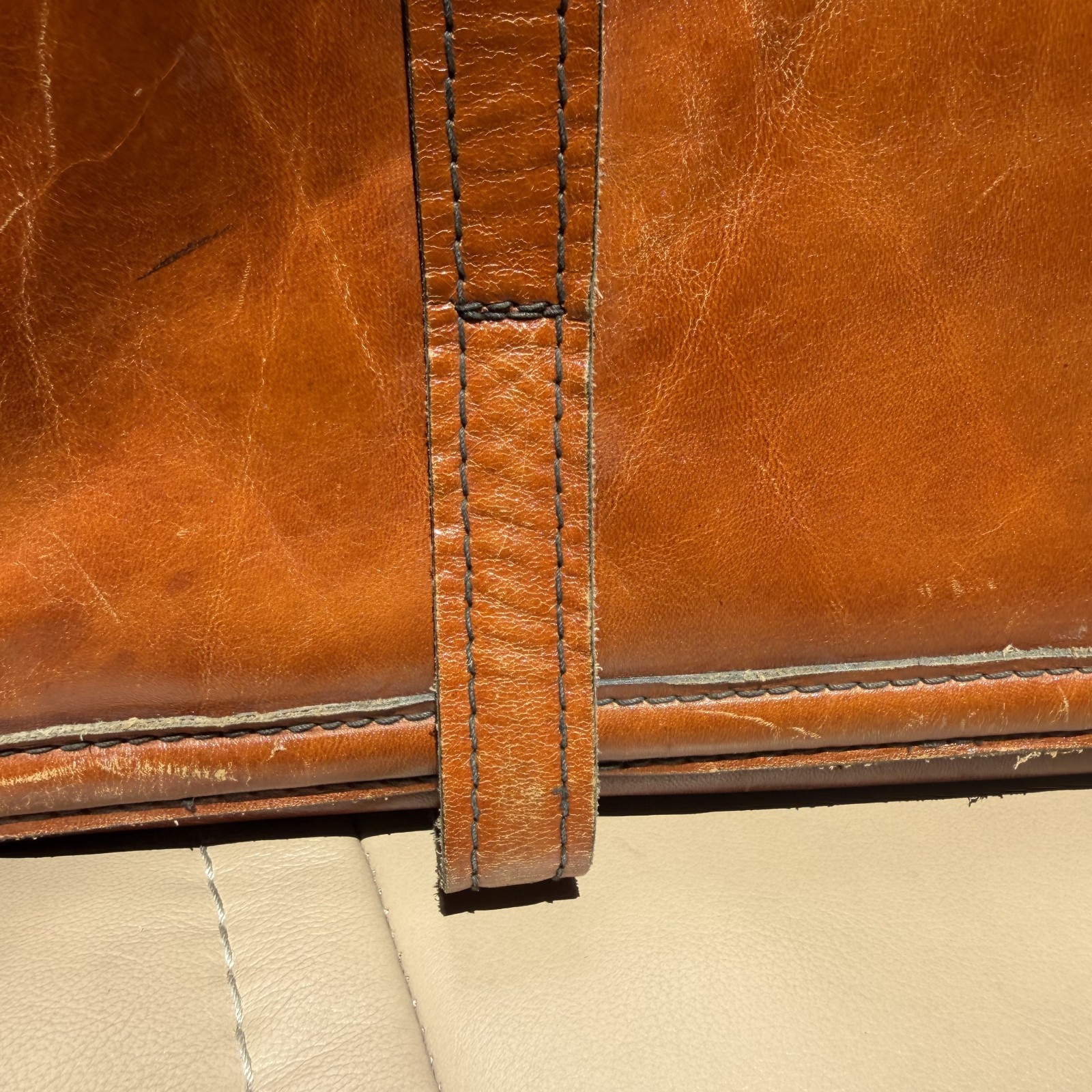 1930s Leather Briefcase Satchel Bag Brown Double Strap Messenger MacBook Pro VTG