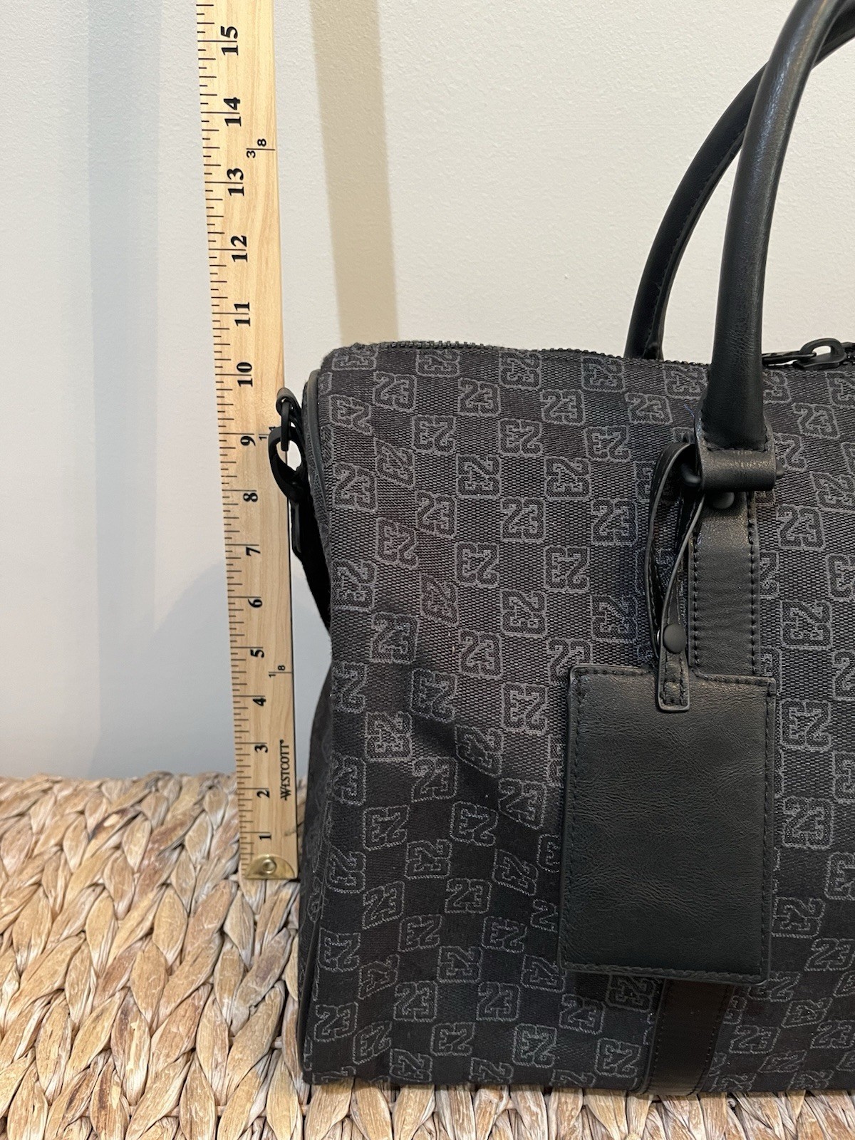 Nike Air Jordan Monogram Duffle Bag 25L Black Jacquard Travel Weekender Gym