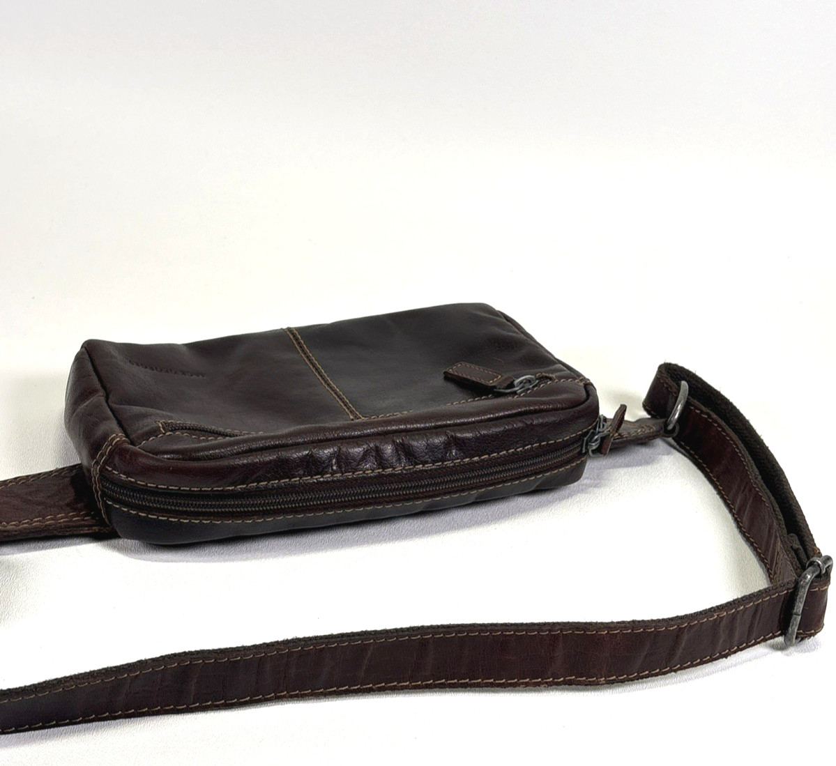 Jack Georges Voyager Brown Buffalo Fine Leather Belt Bag #7109 UNISEX