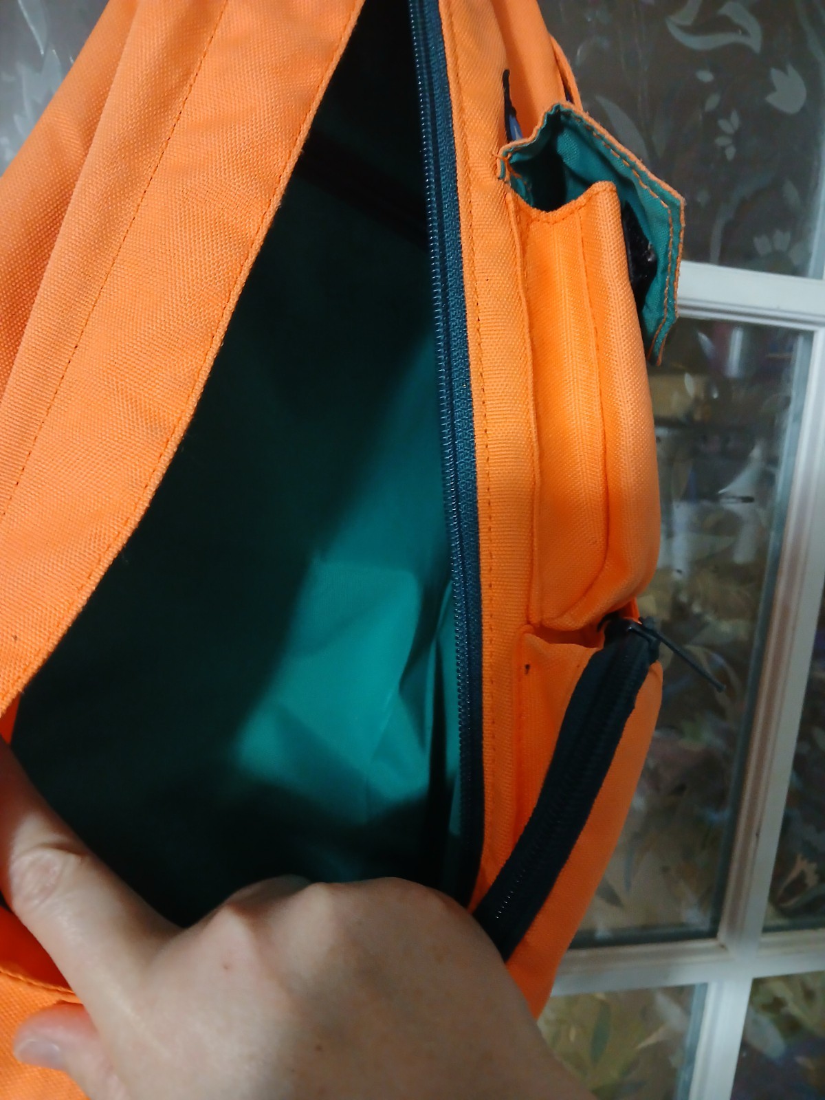 KAVU Adjustable Rope Sling Bag Bright Orange- Crossbody Outdoor Pockets