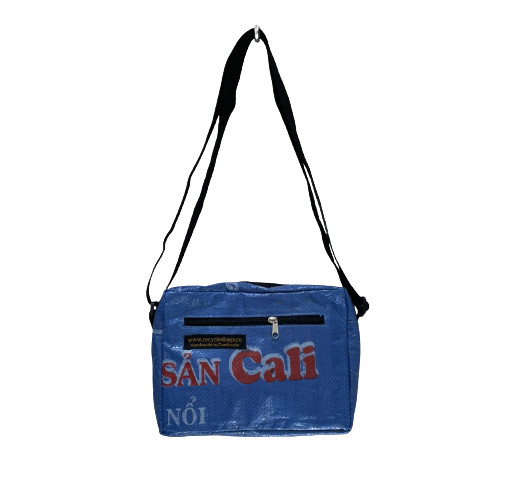 Recycled Fish Feed Shoulder Bag Small Hand Made in Cambodia Fairtrade!