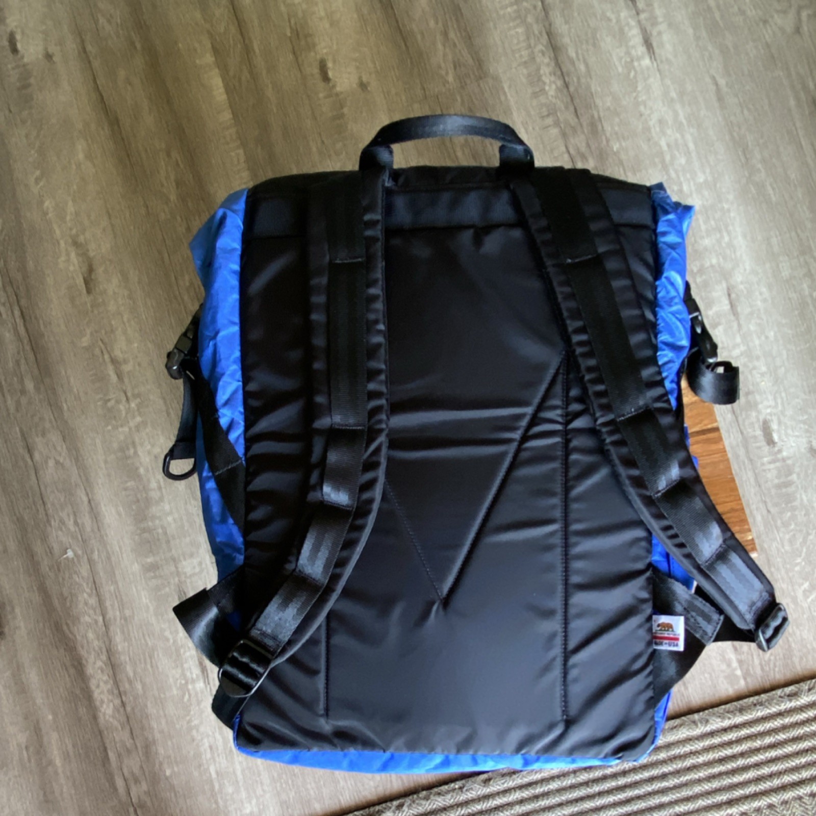 MAFIA true Blue Roll Up Backpack Made In USA Upcycled Sails