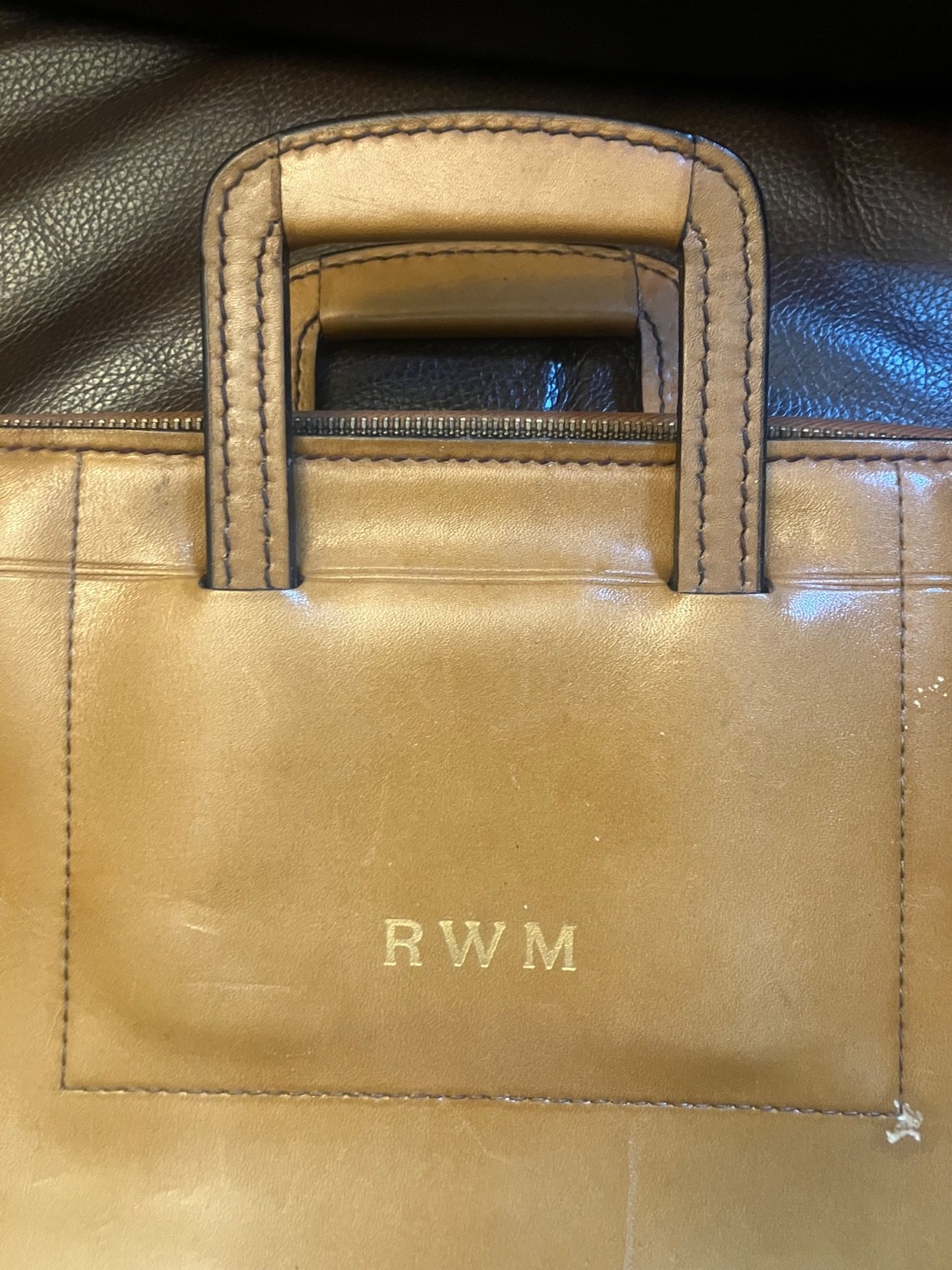 Schlesinger Brown California Saddle Leather Document Briefcase Portfolio