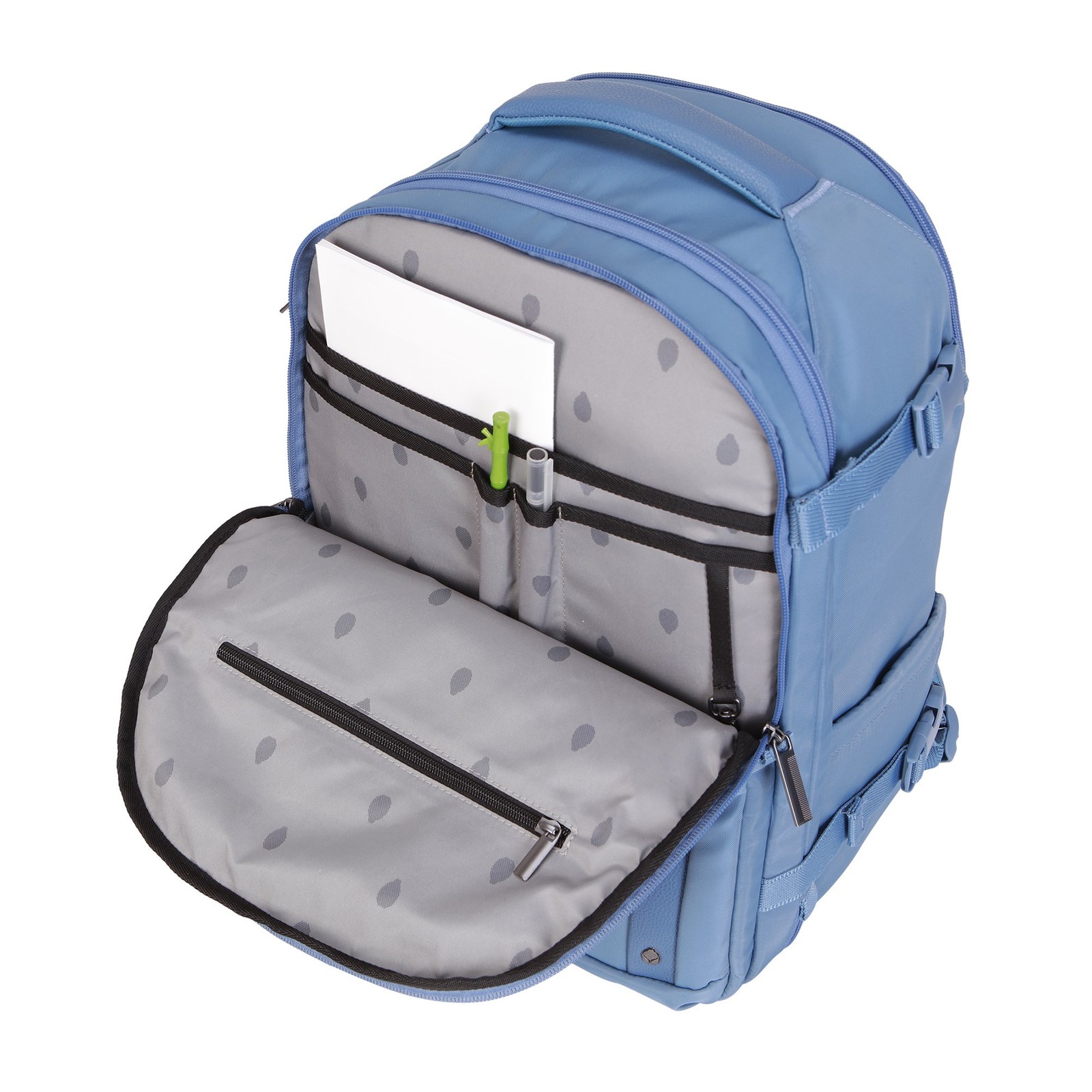 Blue Shadow 18″ Nylon Travel Backpack with 15″ Laptop Sleeve — EUC!