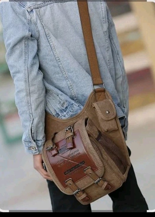 Kaukko Workshop Canvas Messenger Bag Unisex Crossbody Sling Backpack Travel