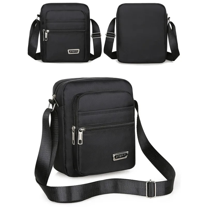 Men’s Nylon Shoulder Bag Business Leisure Large Capacity Portable Handbag Multi