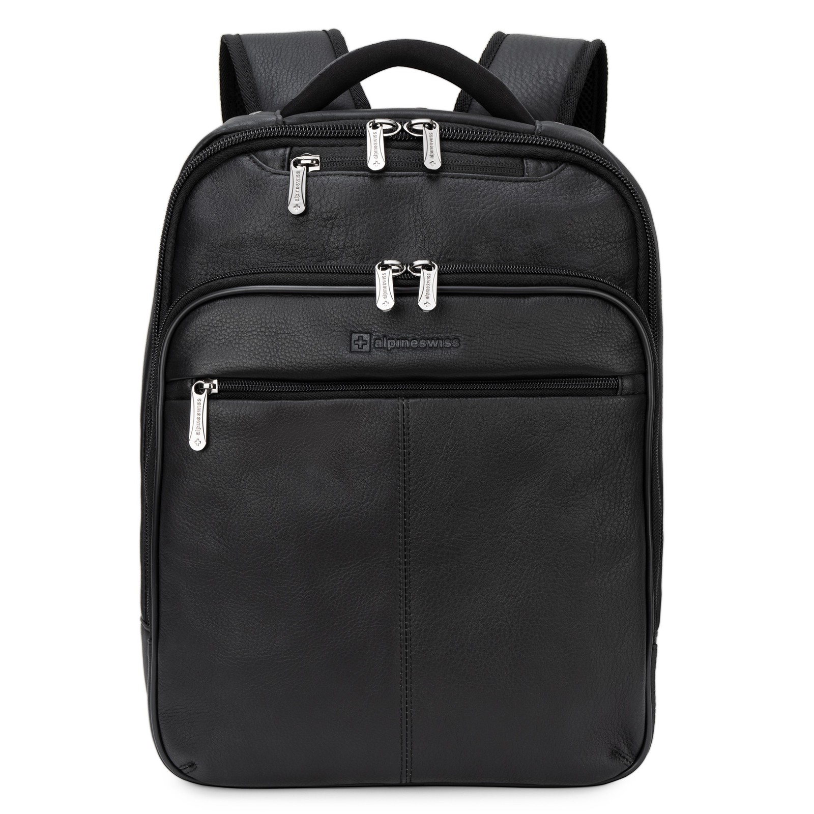 Alpine Swiss 13” Laptop Travel Backpack Genuine Leather Slim Carry On Daypack