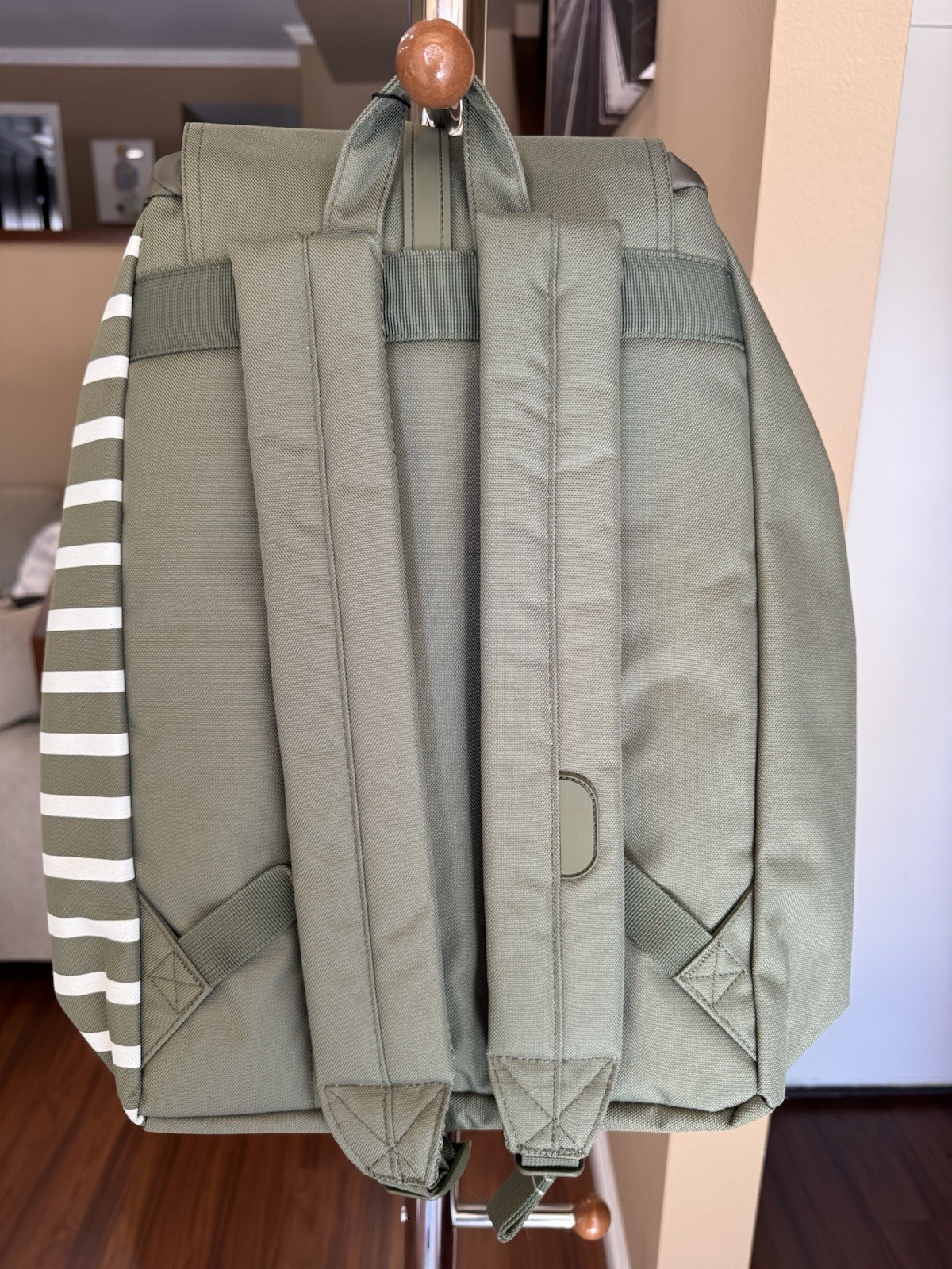 NWT Herschel Dawson Backpack Deep Lichen Green Striped 20.5L Laptop Bag
