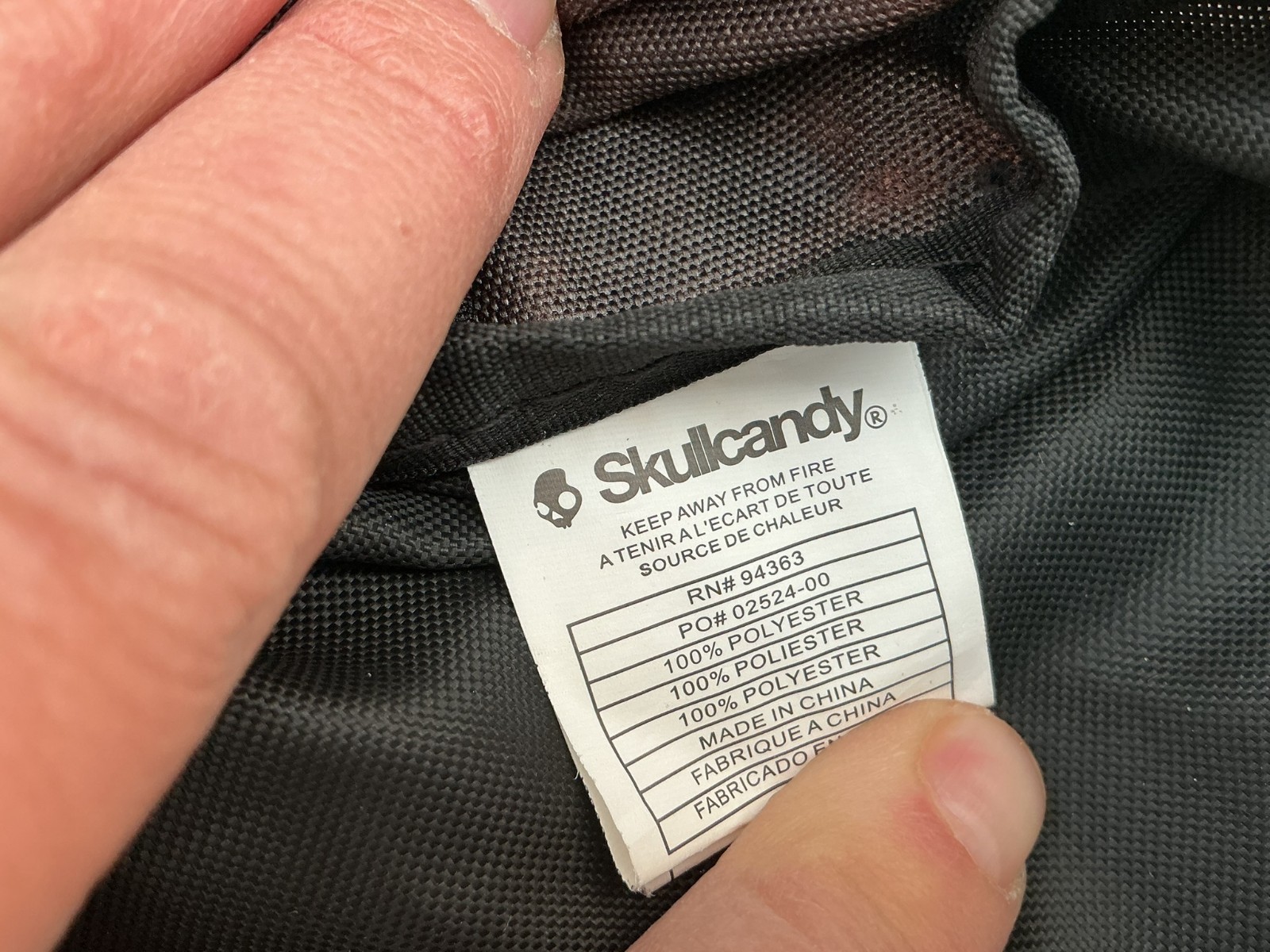 Skullcandy Drawstring Backpack Skater Multi Pockets Black Red Logo 17″x14″