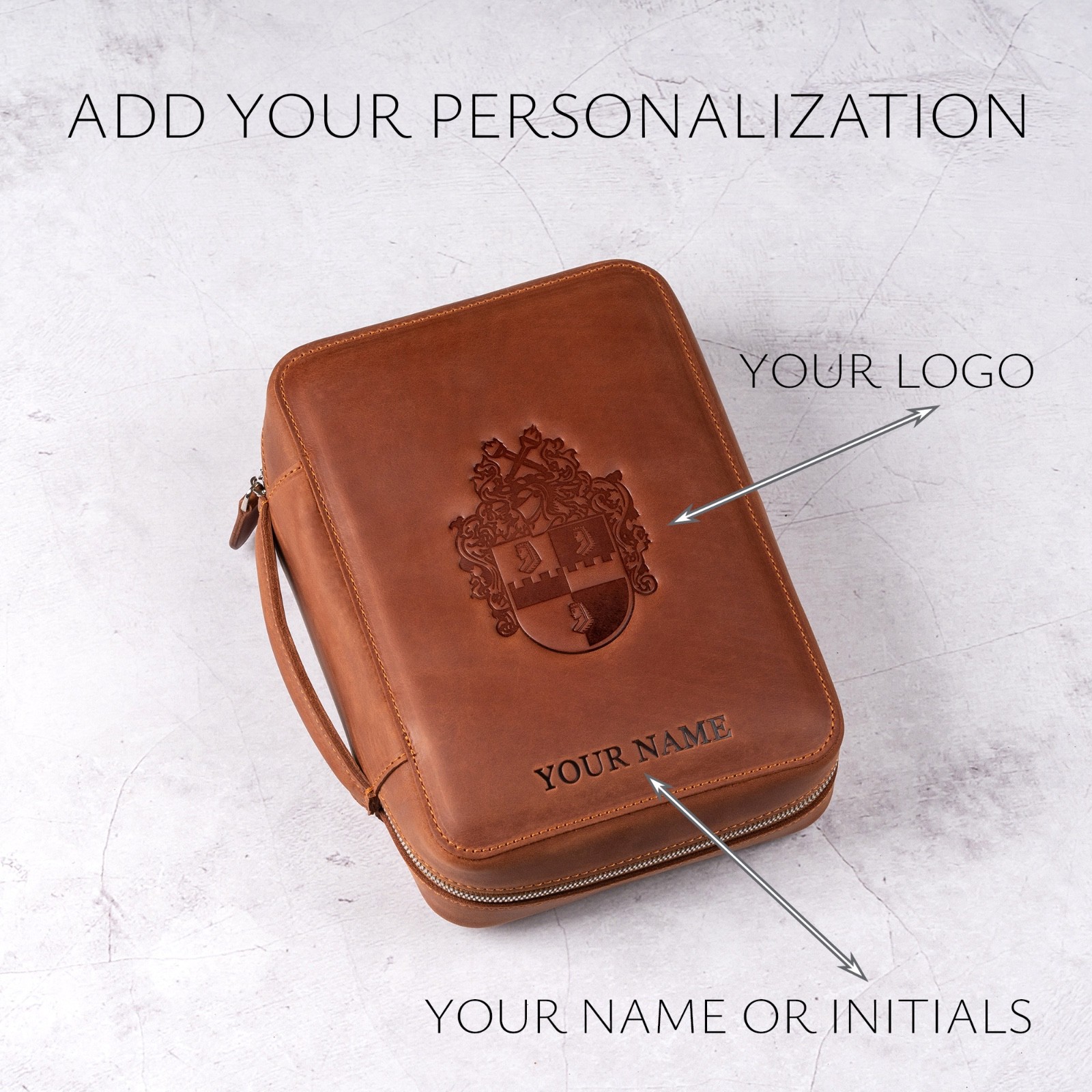 Leather Cigar Case Personalized Cigar Holder Travel Humidor Box Accessories