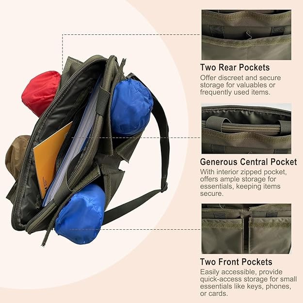 Tactical Messenger Bag, Flyers Helmet Crossbody Briefcase, Olive Green