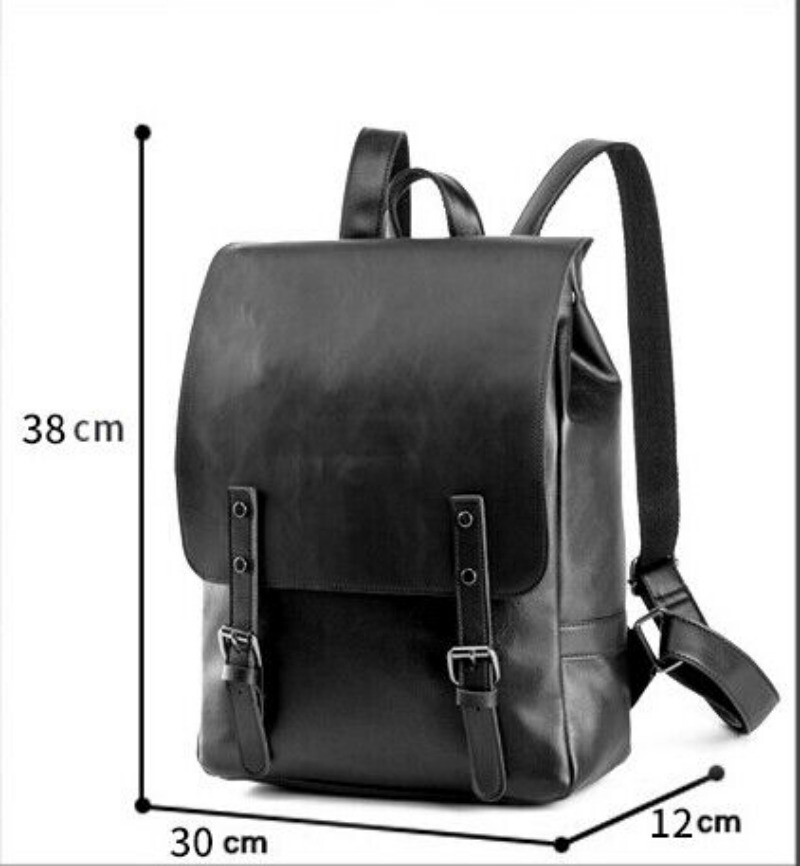 Men Large Capacity Leisure Travel Backpack Student Backpack Leather Backpack
