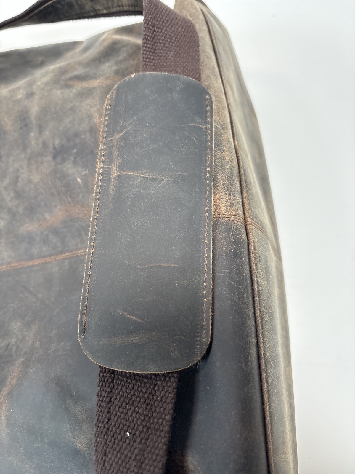 Komalc Brown Distressed Leather Briefcase Messenger Bag Shoulder Strap Bag