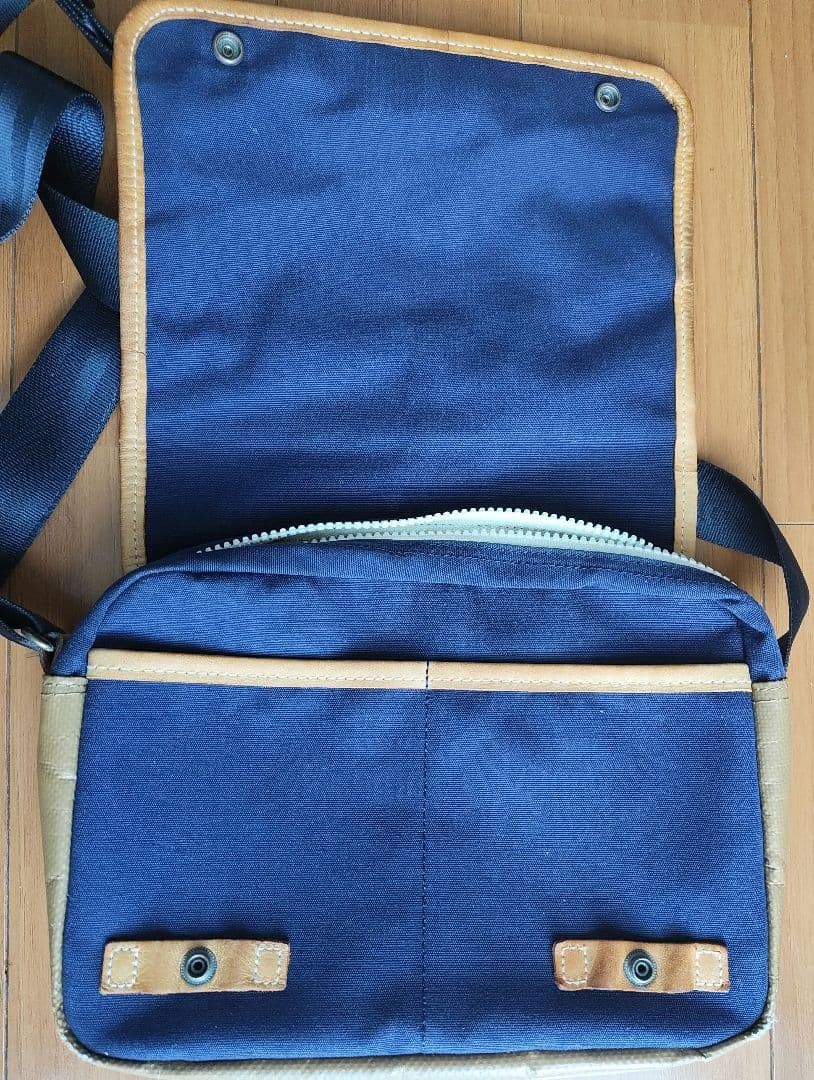 Masterpiece Sunbrella Messenger Shoulder Bag Fabric Black Orange Trim