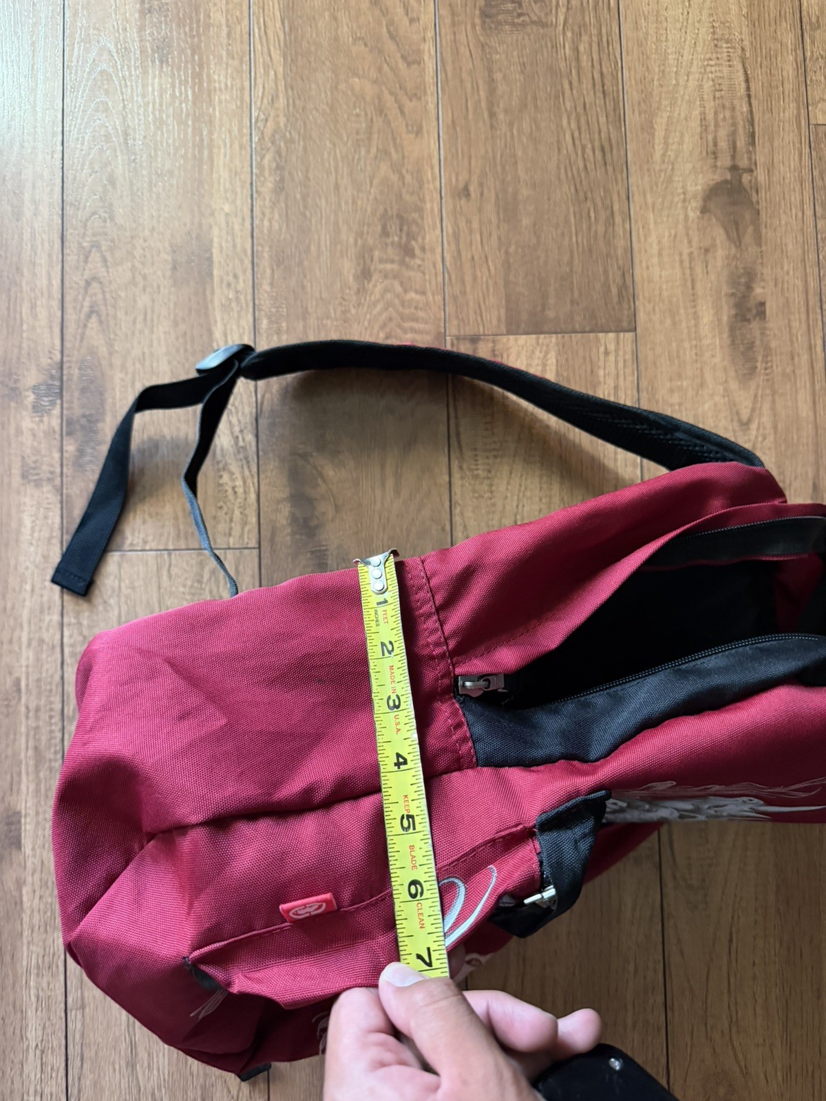 Y2K Rare Ecko Unltd. Unisex Grungy Embroidered Logo Red Rhino Skull Backpack