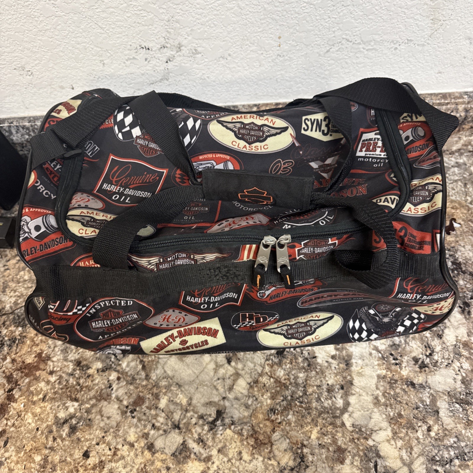 Harley-Davidson Logo All-over Print Sport Lightweight Duffel Gym Bag (20x9x10)