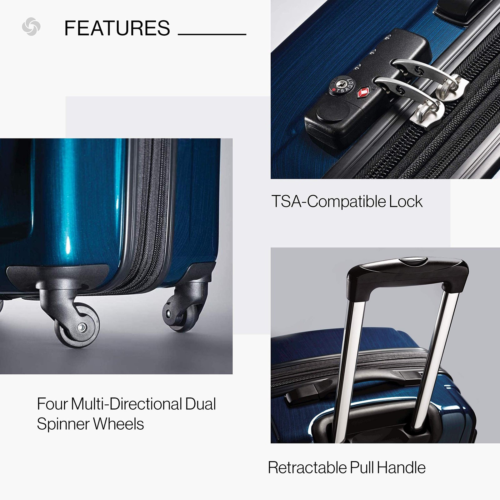 Samsonite Winfield 2 Hardside Luggage Deep Blue Carry On 20 Inch U14