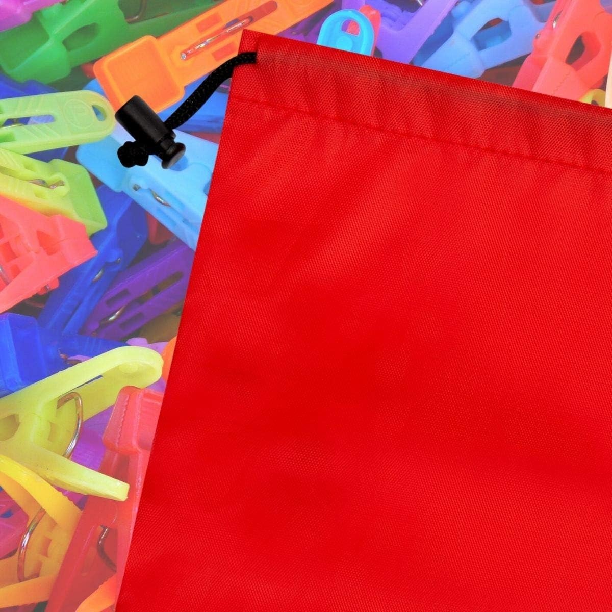 Drawstring Bag – Nylon Cinch and Ditty Stuff Pouch with Toggle (6 X 8-12 Pack, R