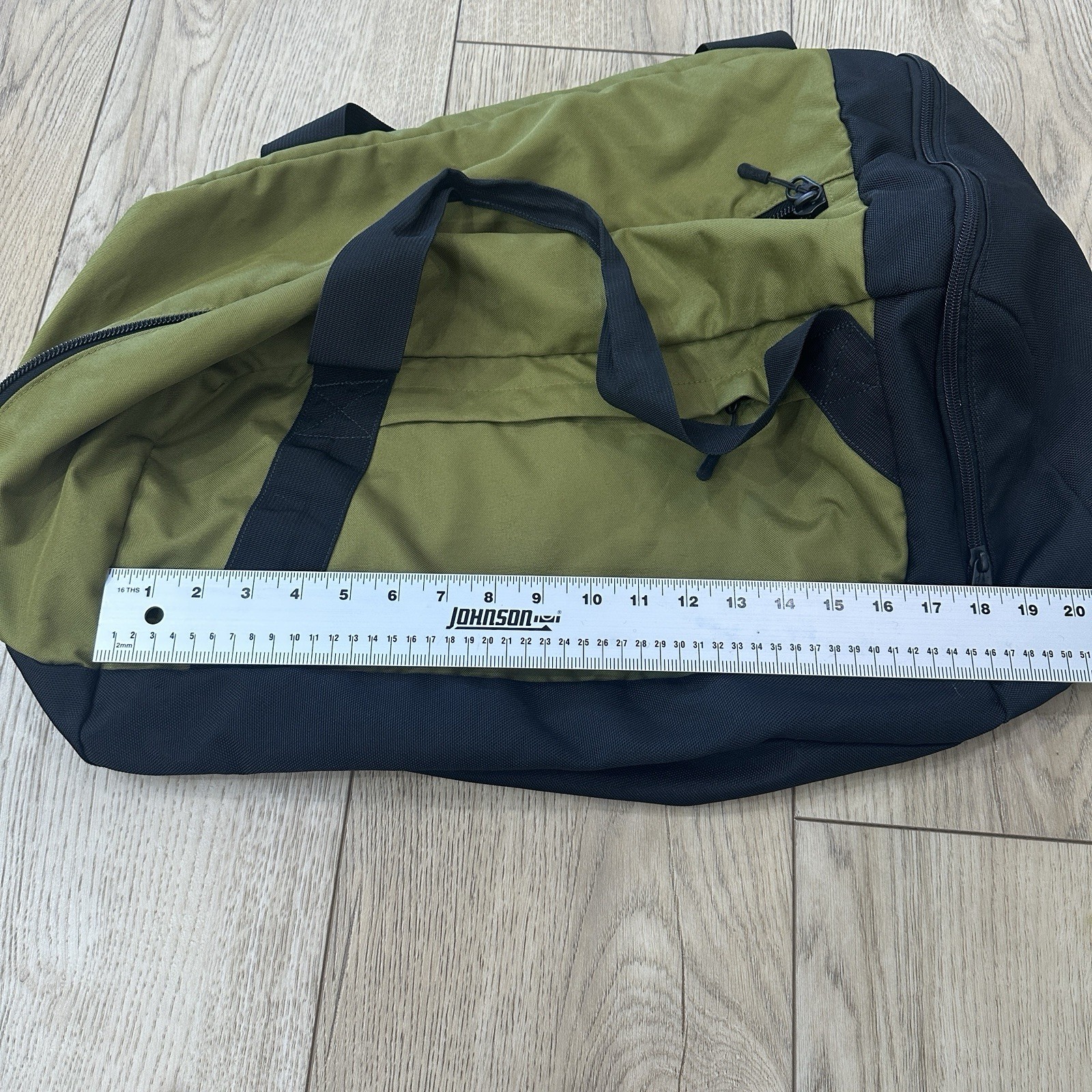 Timberland Olive green and black duffel bag 16x12x10 Inch
