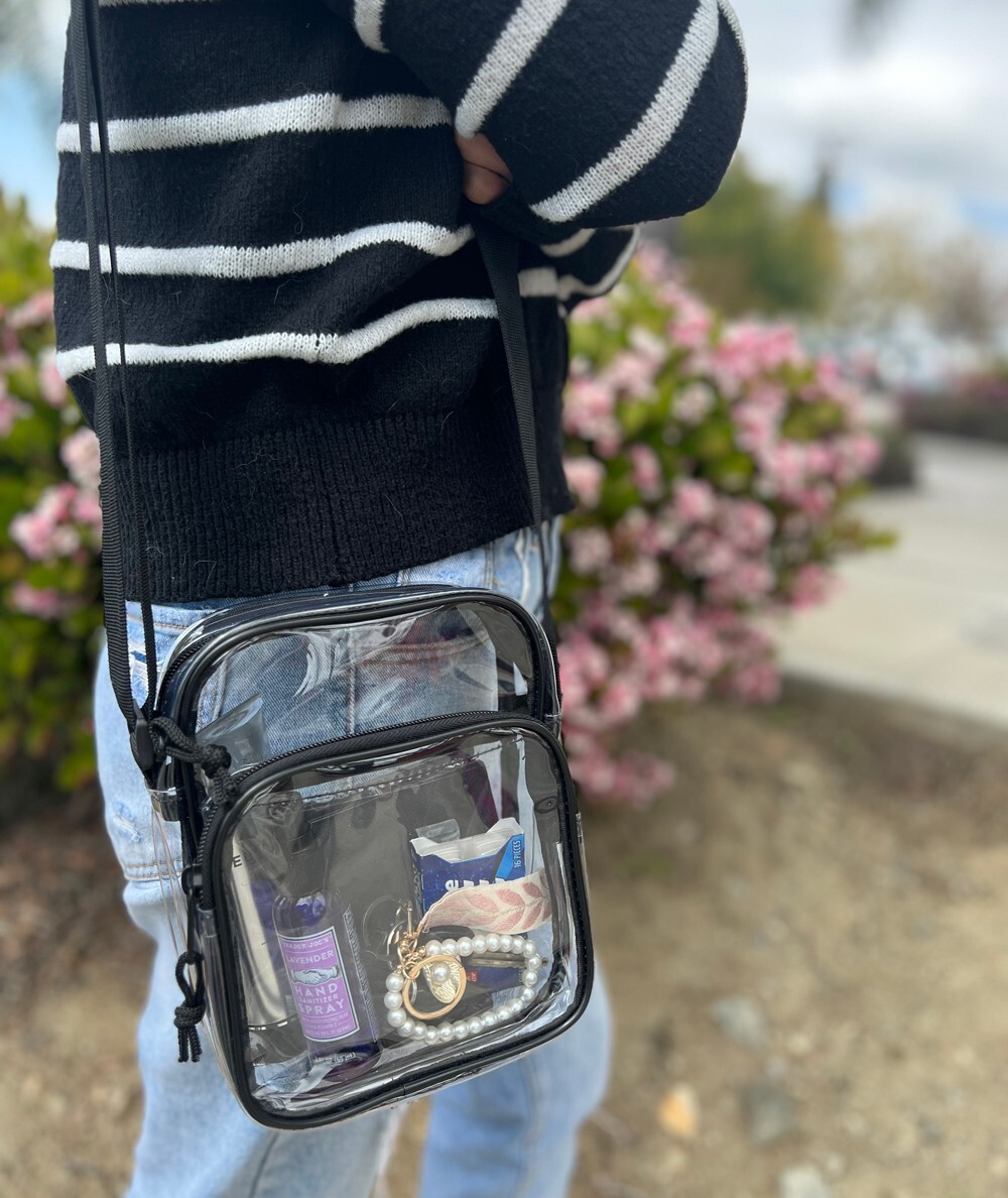 Clear Stadium Approved Sling Bag Transparent Purse Sporting Events Concerts