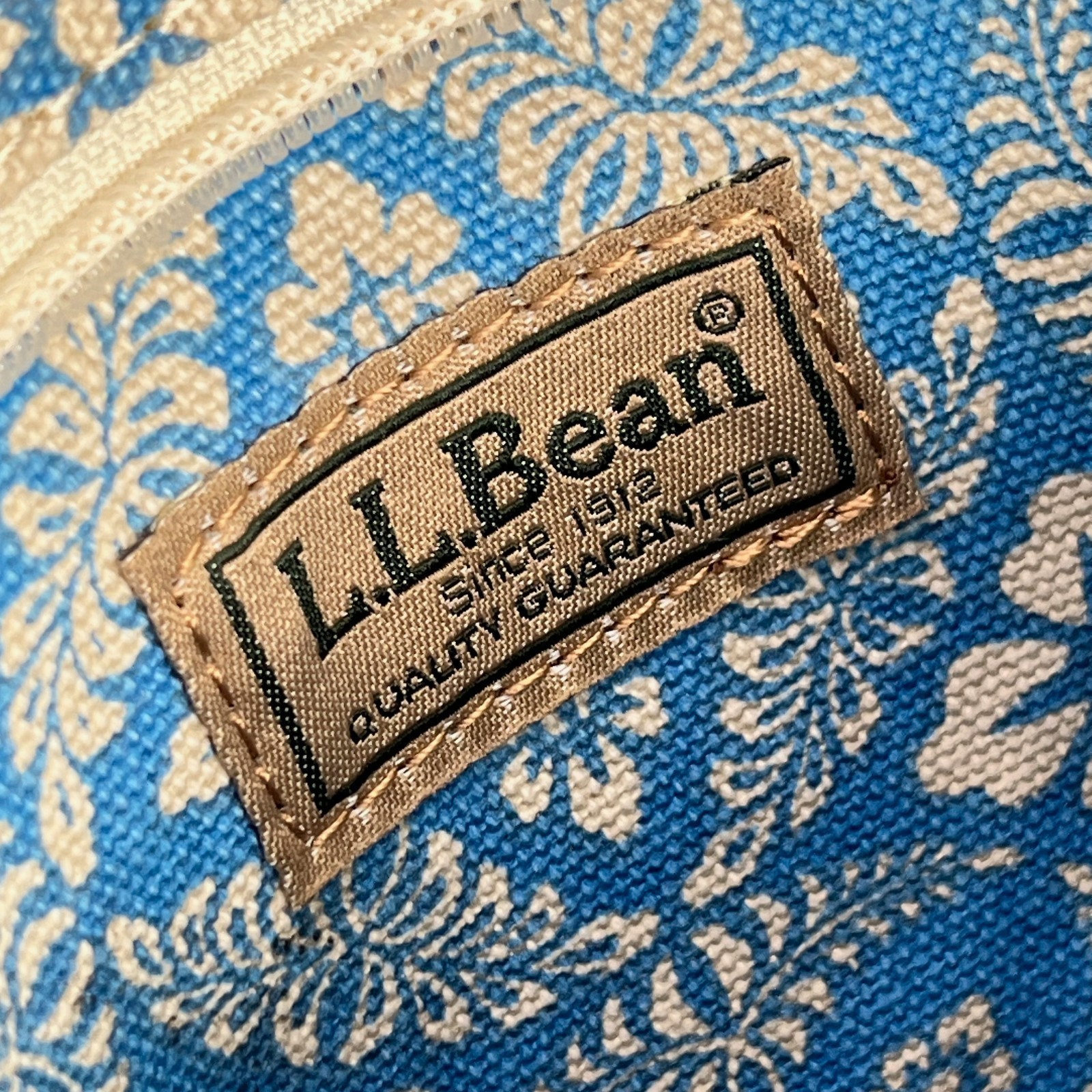 LL Bean Boat Tote Bag – RARE Reversible Solid Blue or Print Leather Handles