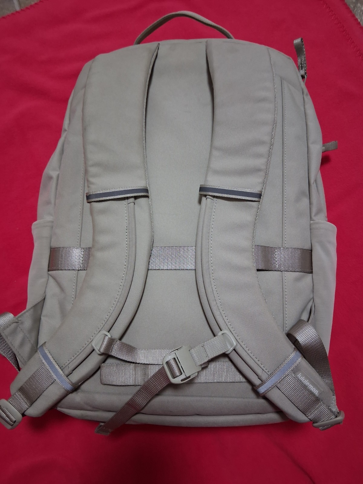 Lululemon Double Zip Backpack 22L Raw Linen/Grey Eucalyptus Back To School