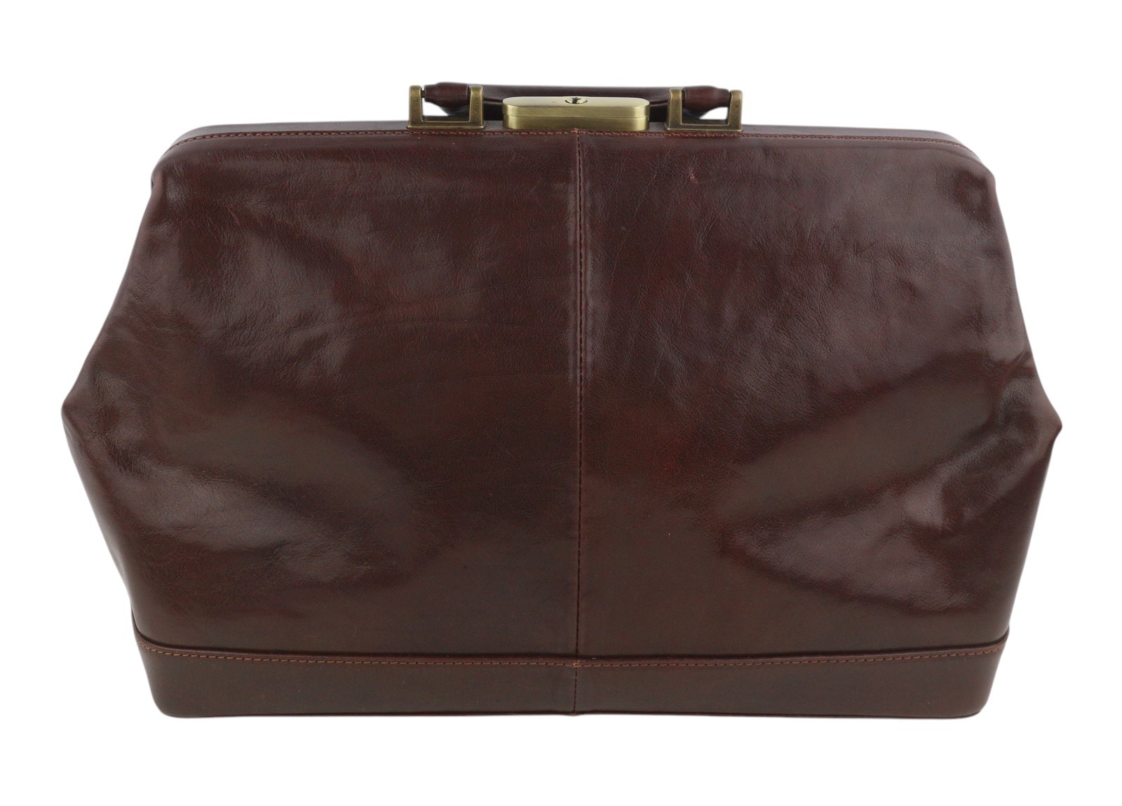TIME RESISTANCE Hamlet Men Bag OS Brown Large Italian Leather Doctor RRP350