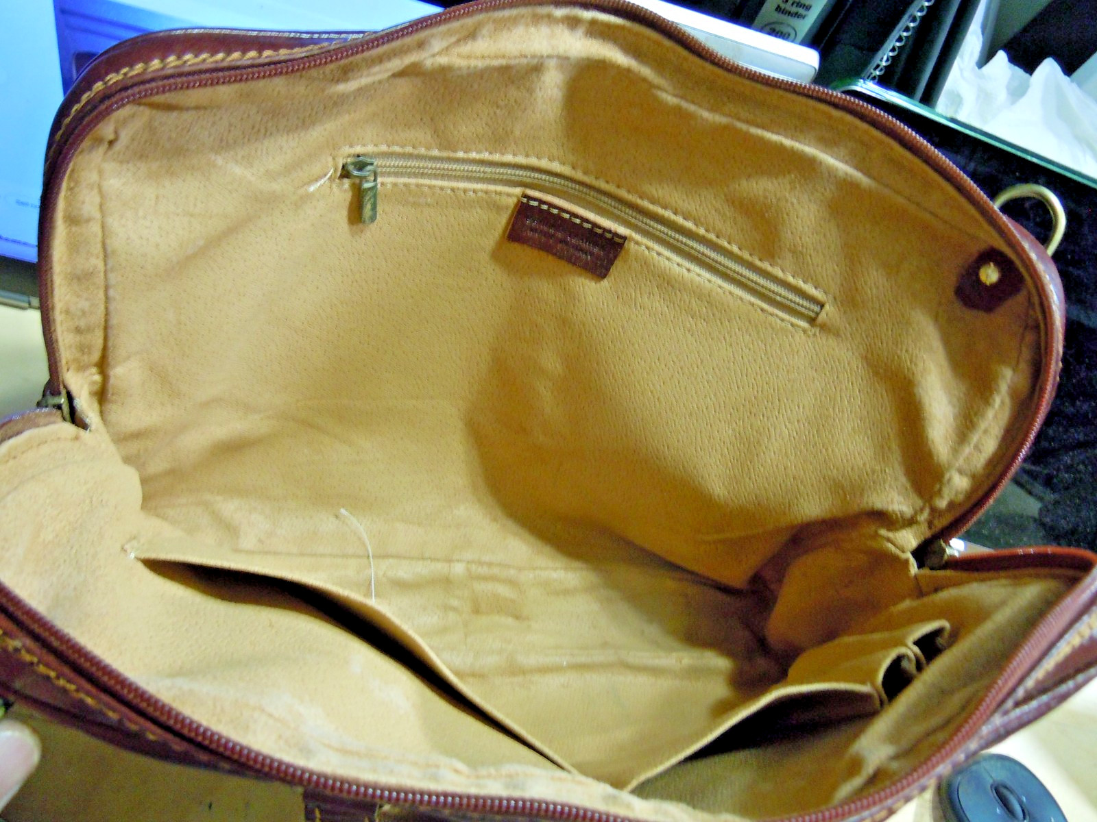 Auth BOSCA Old Leather’ STRINGER U2 BAG Messenger/Briefcase