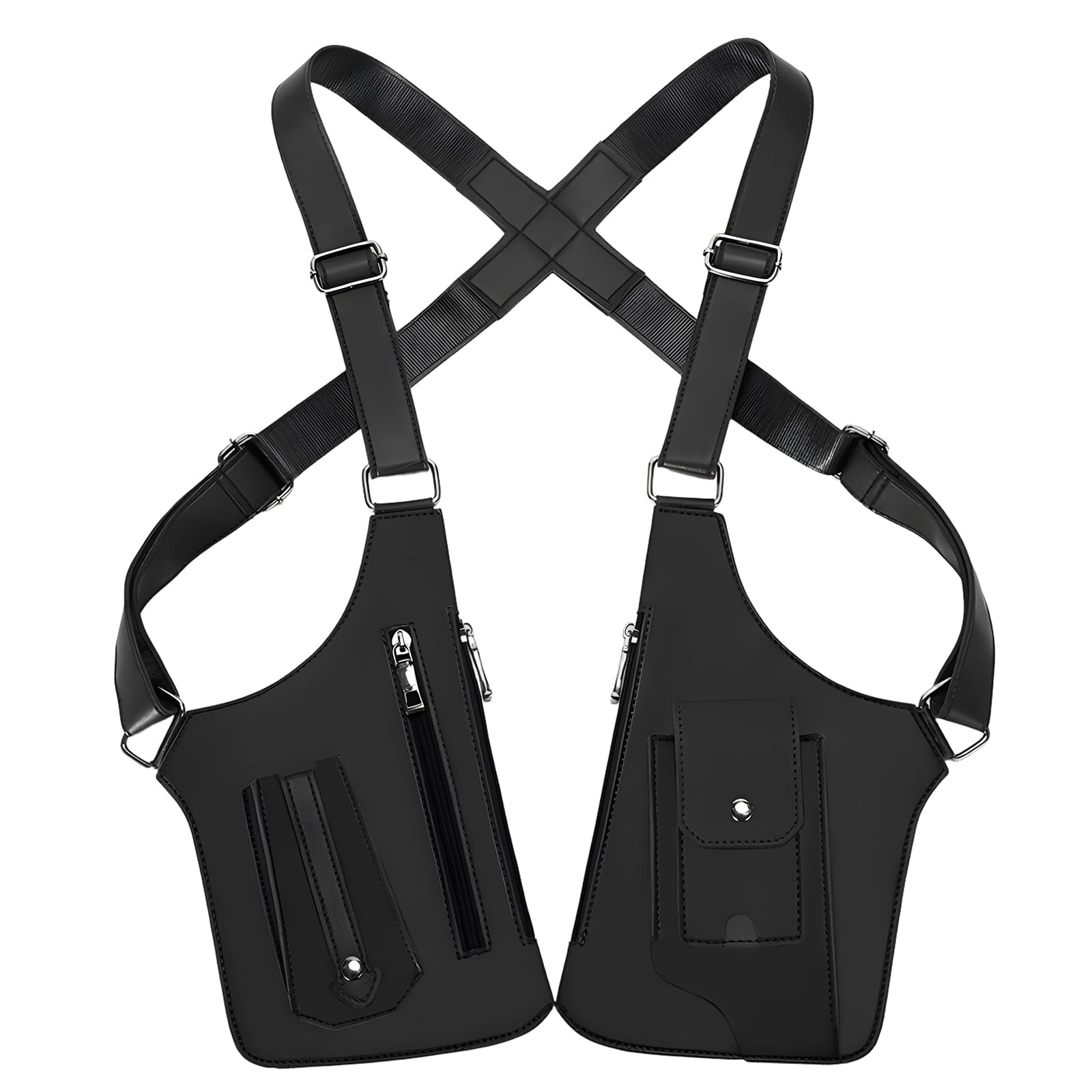 Double Shoulder Armpit Bag for Men, Anti-Theft 11.8 x 6.3 inches, Black