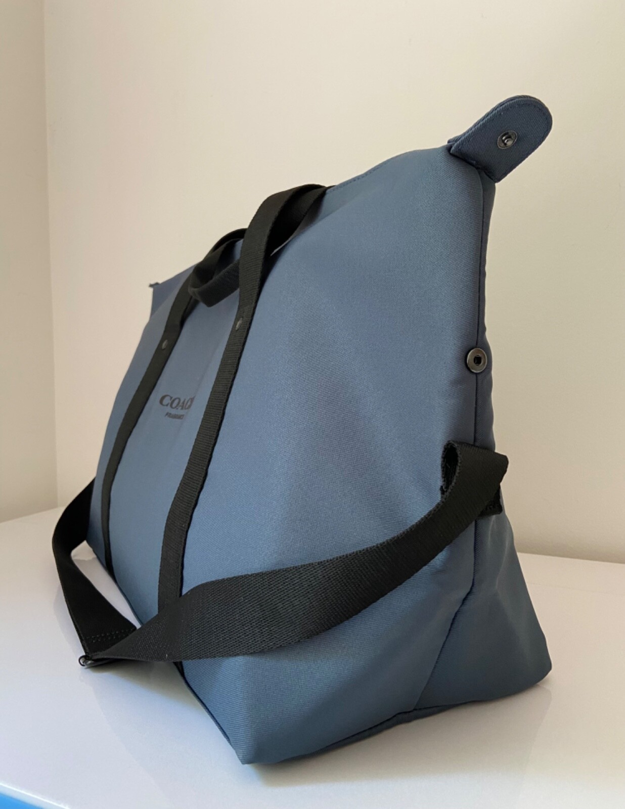Coach Fragrance Duffle slate blue Weekender Carry-on Gym Shoulder / Hand Bag New