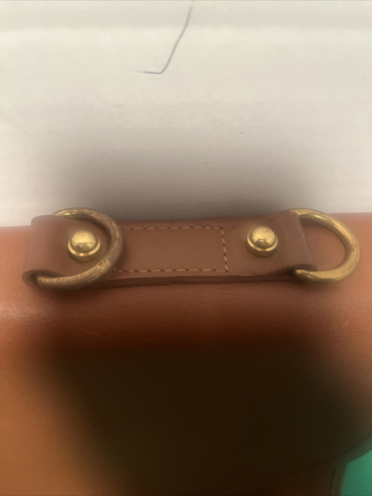 Schlesinger Leather Brown Messenger Laptop Bag Briefcase USA MISSING STRAP