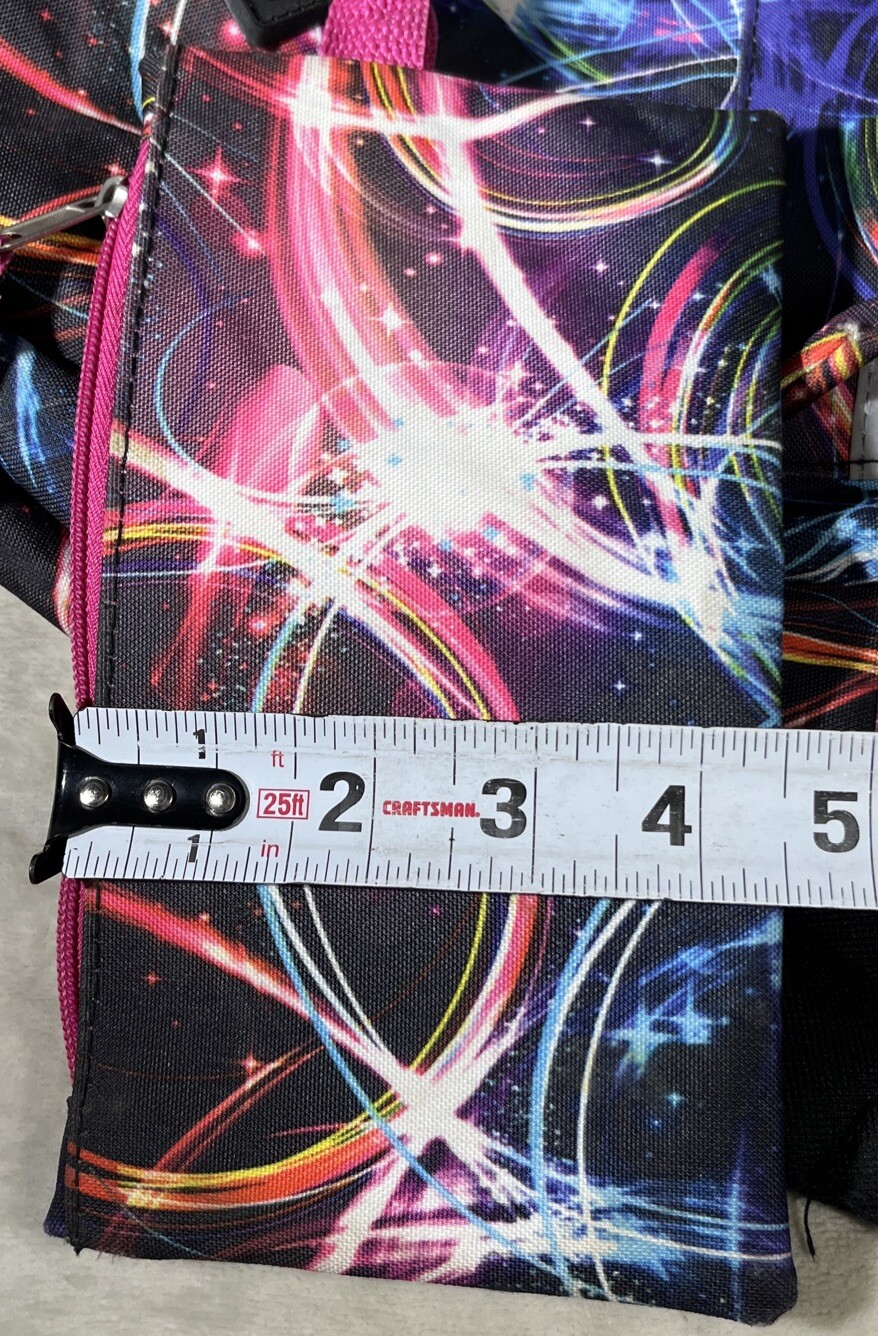 Confetti Brand Backpack School Book Bag Multi Color With Small Zip Bag READ