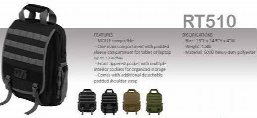 EastWest Tactical Laptop Backpack Business Traveler MOLLE Gear Bag RT510 ODG