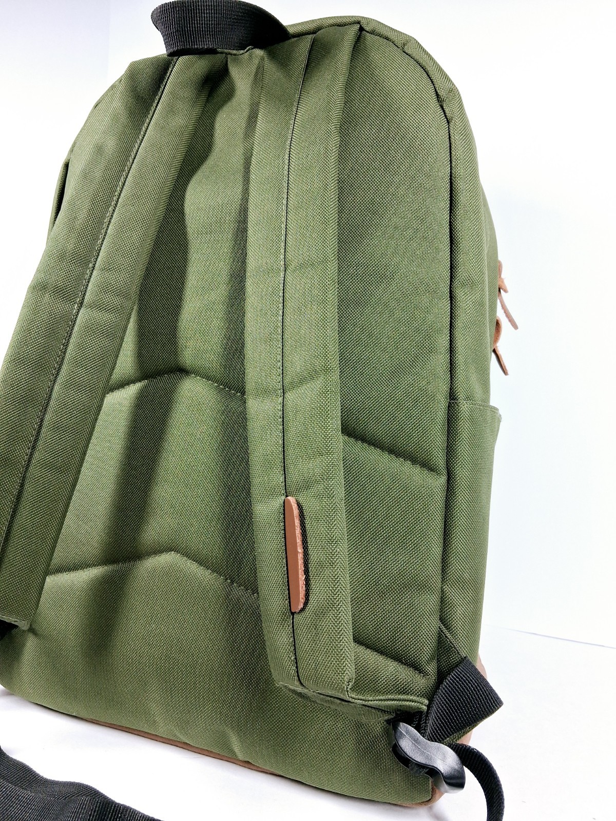 Vaschy Green & Brown Backpack Zip Adjustable Strap Pockets Travel Good Pre-owned