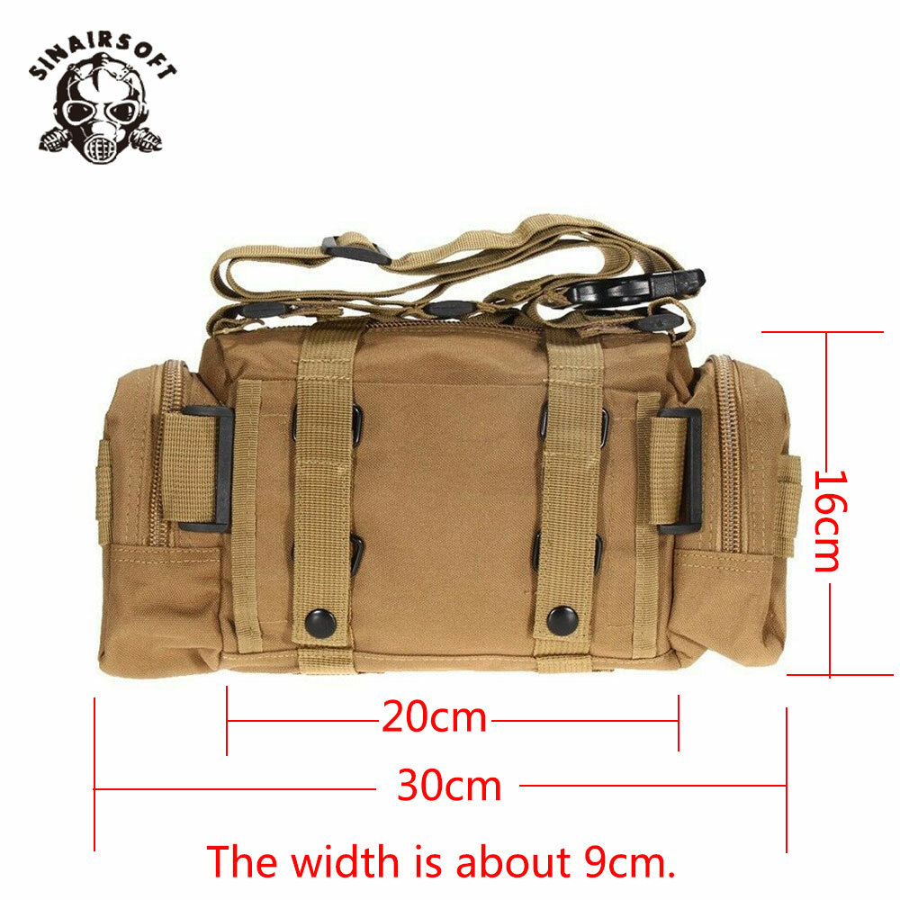 Outdoor Military Tactical MOLLE Shoulder Bag Waist Pouch Pack Camping Hiking Bag
