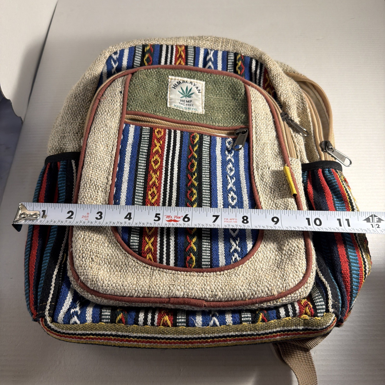 Himalayan Hemp THC Free Multi Color Handmade Made In Nepal Backpack