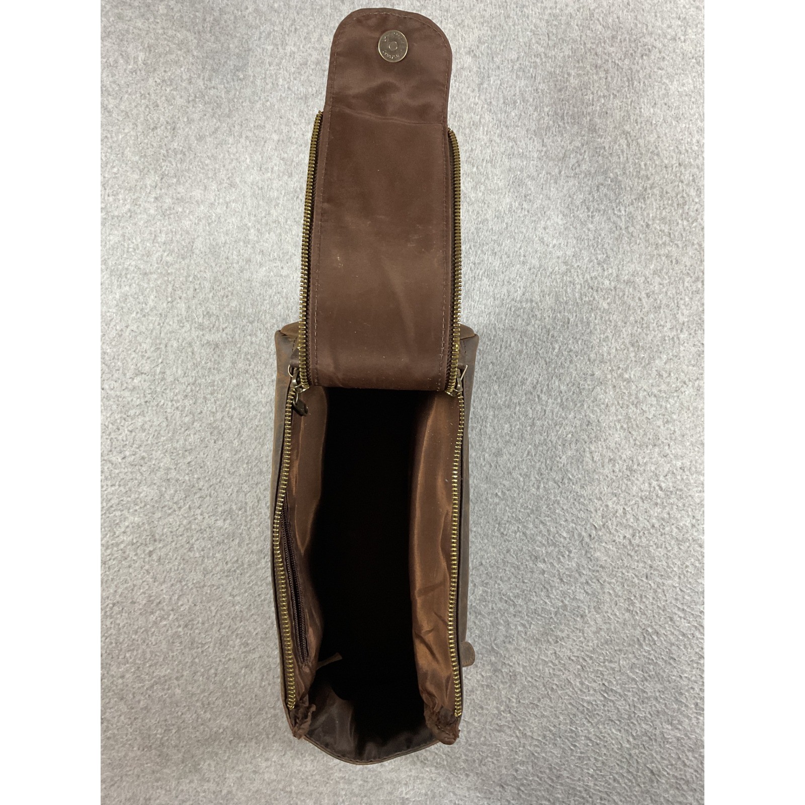 KomalC Mens Buffalo Leather Toiletry Bag Travel Dopp Kit Brown Distressed Case