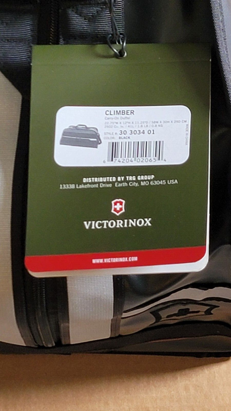 VICTORINOX CH-97 CLIMBER 22.75″ CARRY-ON DUFFLE – BLACK – WB LOGO – NEW