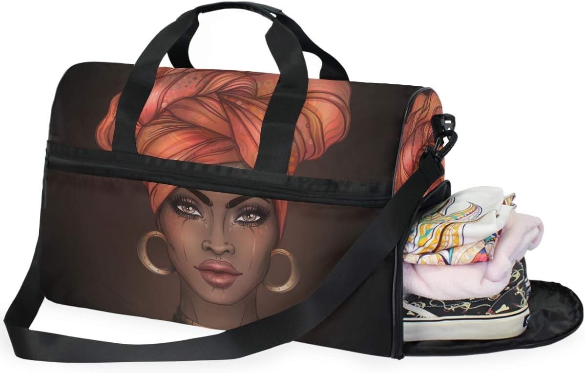 Multicolored African Print Travel Duffel Bag for Men & Women – Lightweight & …